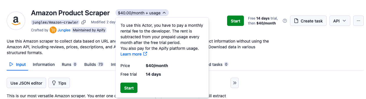 Rental Actor example